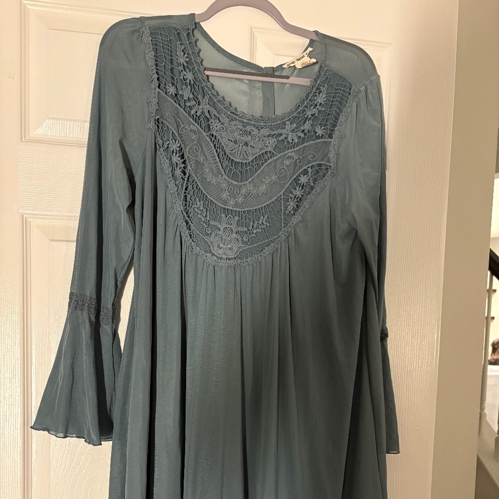 Indigo Bohemian Long Sleeve Shift Dress